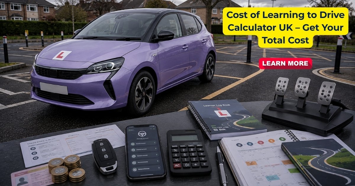 Cost of learning to drive calculator — lessons, tests and licence fees