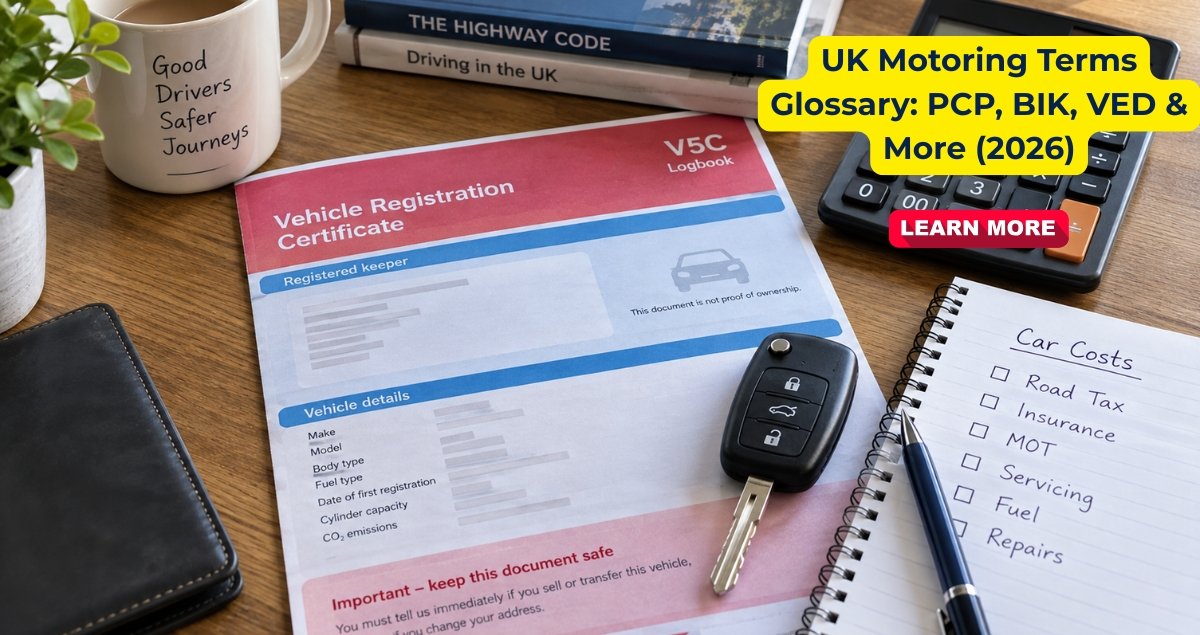 UK motoring terms glossary — PCP, BIK, VED and more explained